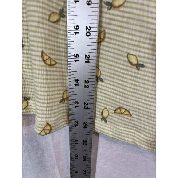 LC Lauren Conrad Women's Medium Short Sleeve Striped Lemon Blouse - Picture 8 of 9